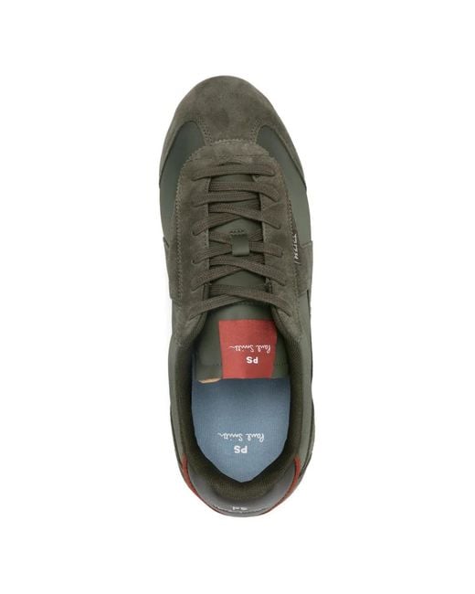 Paul Smith Green Atlanta Suede-Panel Sneakers for men