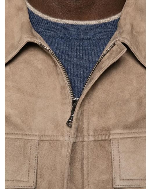 Paul & Shark Natural Veste En Daim À Empiècements for men