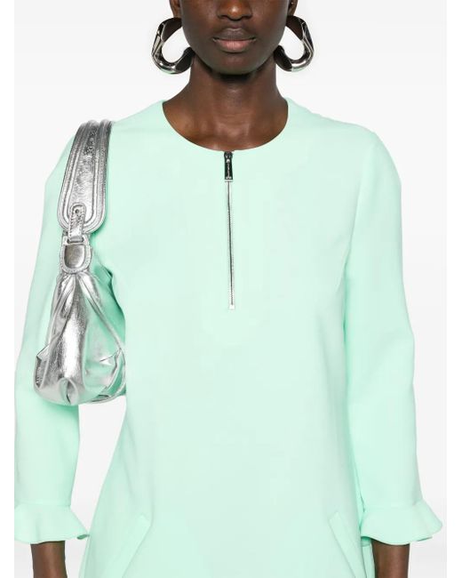 DSquared² Green Round-Neck Shift Minidress