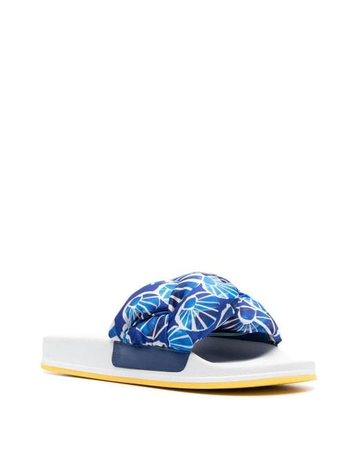 LaDoubleJ Blue Treccia Braided Flat Slides