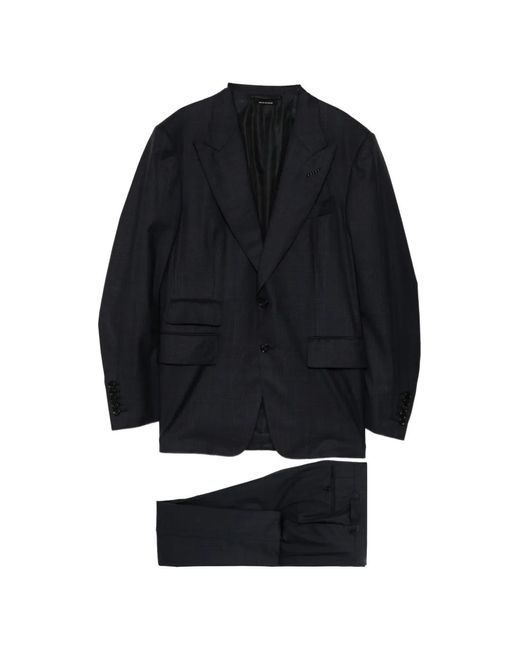 Tom Ford Blue Notched Lapel Suit for men