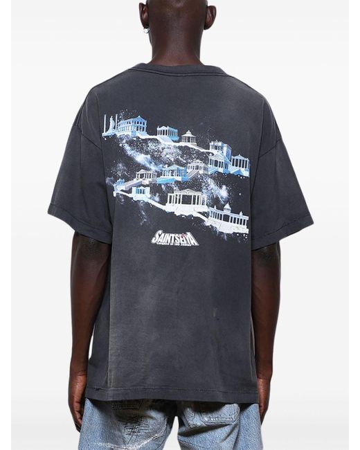 T-shirt con stampa di SAINT Mxxxxxx in Blue da Uomo