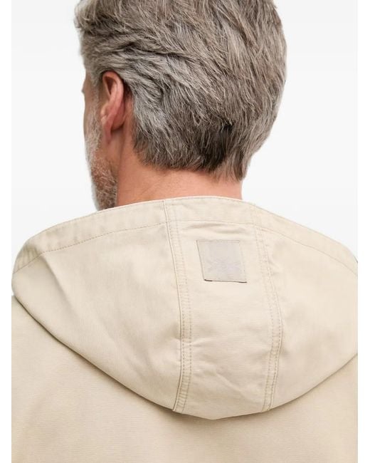 Benetton Natural Hooded Patch-Pocket Jacket for men