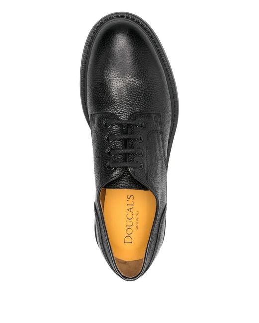 Doucal's Black Textured Derby Shoes for men