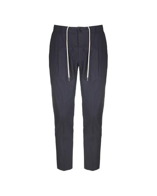 BE ABLE Blue Pantalon Plissé Riccardo À Lien De Resserrage for men