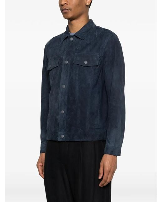 Canali Blue Veste Boutonnée À Poches for men