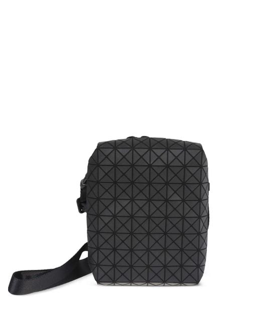 Issey Miyake Black Geometric-Pattern Messenger Bag for men