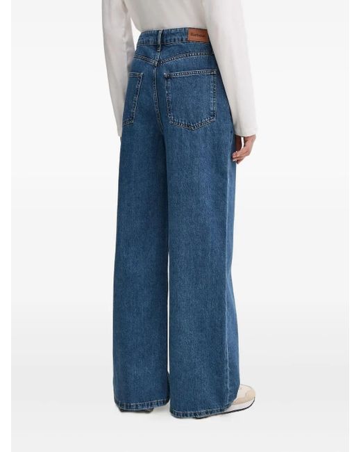 Barbour Blue Wide-Leg Cotton Jeans