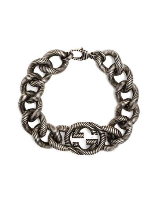 Gucci Metallic Interlocking G Chain Bracelet for men