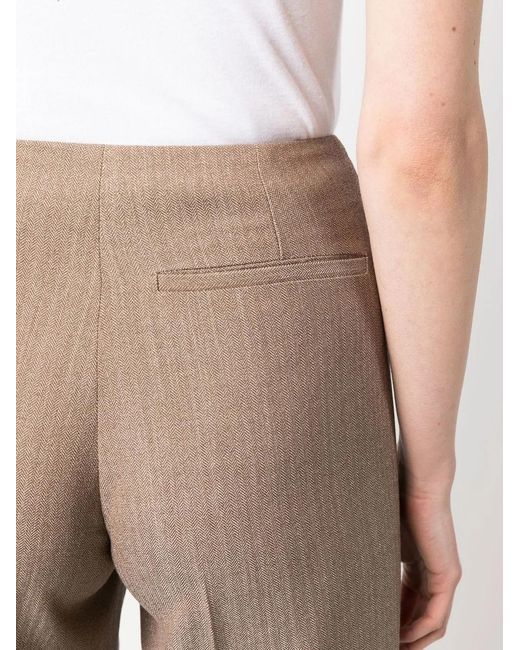 Stella McCartney Natural Pleated Wide-Leg Trousers