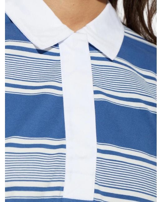 Rag & Bone Blue Kelly Striped Long-Sleeve Polo Shirt