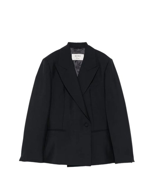 Rohe Blue Peak-Lapels Double-Breasted Blazer