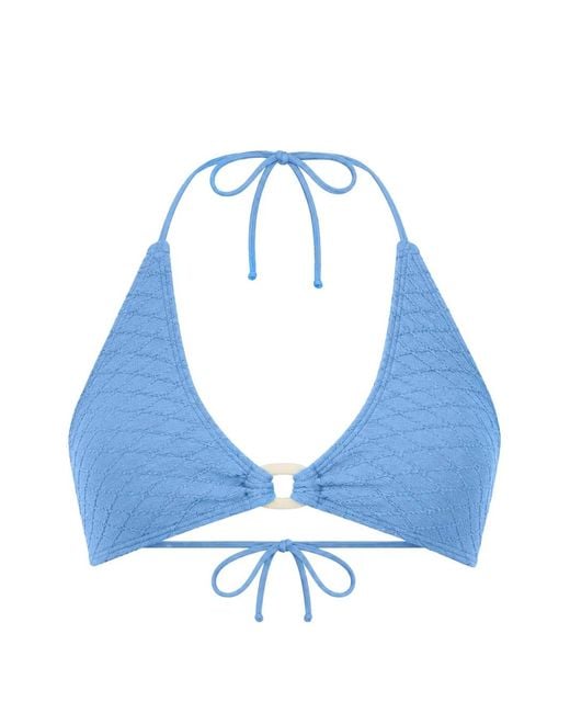 Bondeye Blue Astrid Ring-Detail Bikini Top