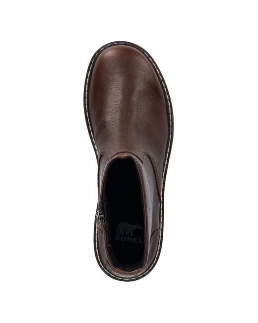 Sorel Brown Joan Block-Heel Side-Zip Boots