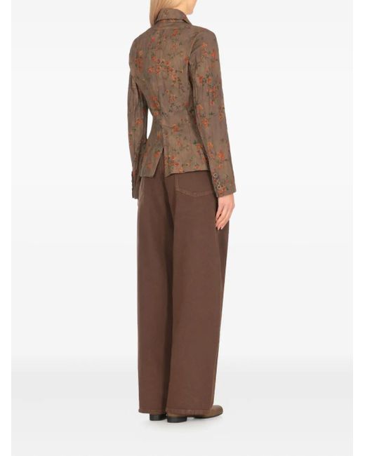 Uma Wang Trui Met Bloemenprint in het Brown