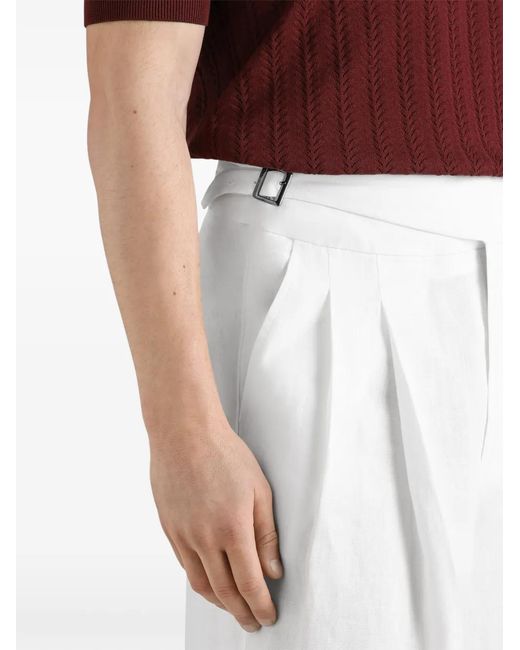 Dolce & Gabbana White Linen And Silk Canvas Trousers for men
