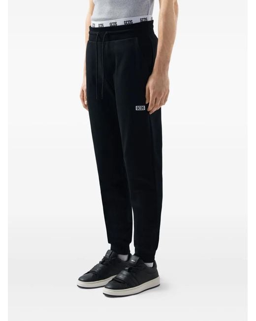 Gcds Black Drawstring-Waist Pants for men