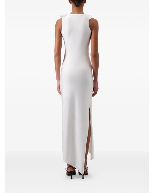 Coperni White Rosette Knot Asymmetric Dress