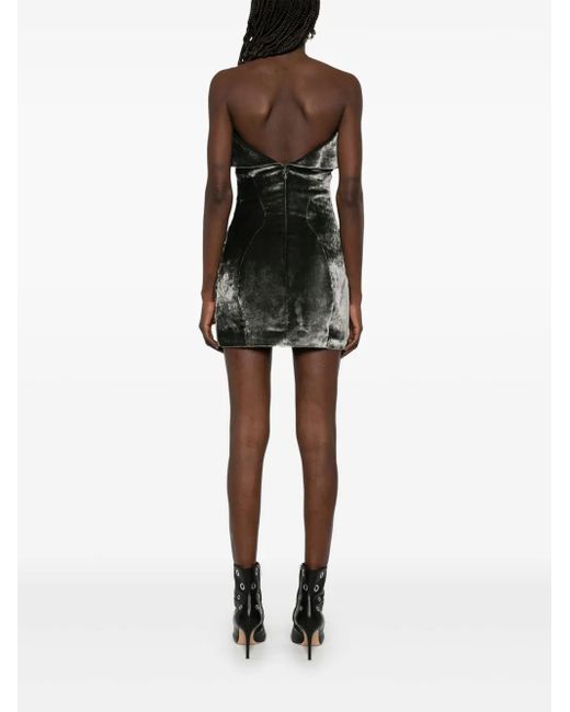 Mugler Black Velvet Mini Dress
