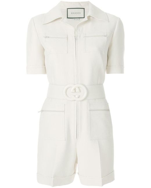 Gucci Natural Short Belted Playsuit