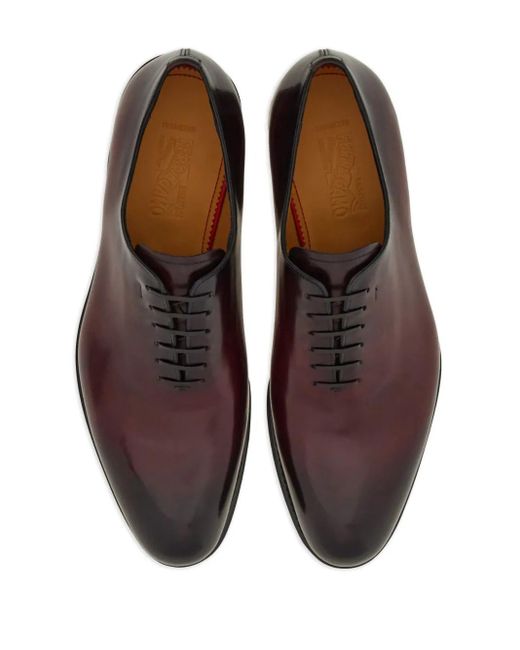 Ferragamo Brown Tramezza Lace-Up Leather Oxford Shoes for men