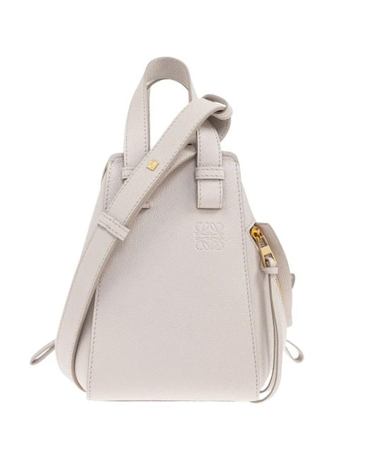 Bolso shopper Hammock de piel Loewe de color White