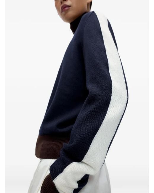 Cordera Blue Zip-Up Colour-Block Cardigan