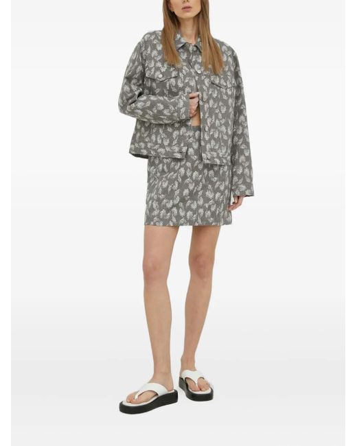 Samsøe & Samsøe Gray Printed Mini Skirt