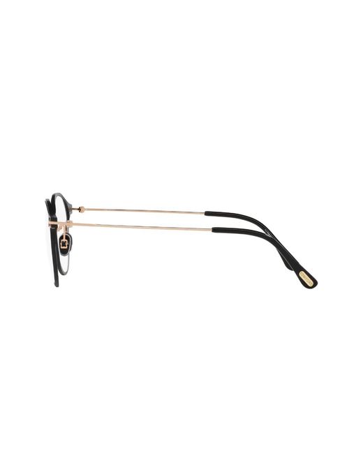 Tom Ford Black Round-Frame Raised-Bridge Glasses for men