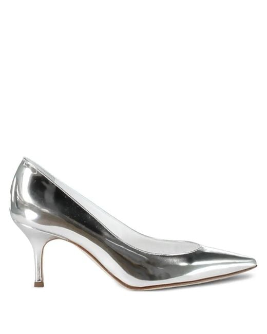 Manolo Blahnik Metallic Kietta Pointed Heelded Pumps
