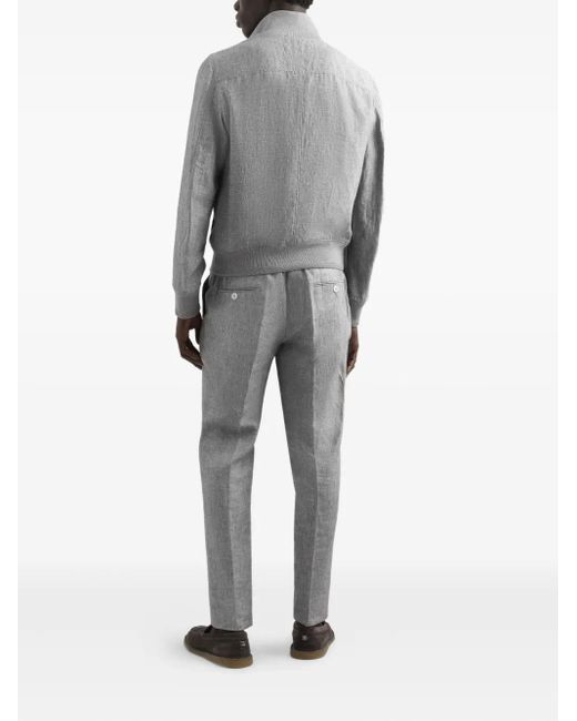 Dolce & Gabbana Gray Linen Tailored Trousers for men