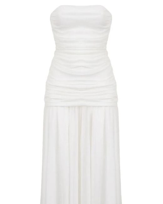 retroféte White Adele Strapless Maxi Dress