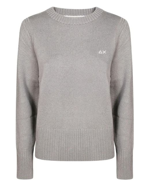 Maglione A Girocollo A Maniche Lunghe di Sun 68 in Grigio Lyst
