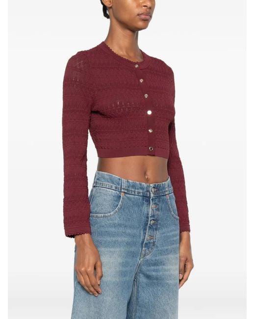 Sandro Red Buttoned Cardigan