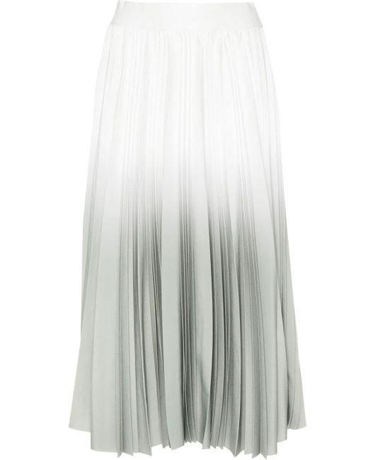 Peserico White Ombré-effect Pleated Skirt