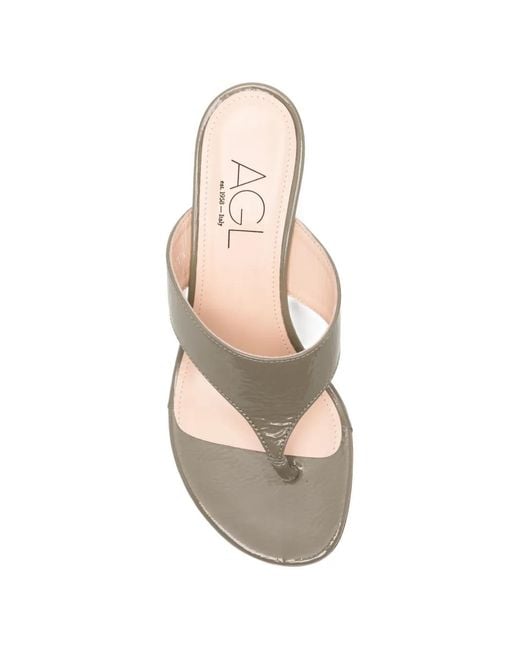 Agl Attilio Giusti Leombruni White Astrid Patent Sandals