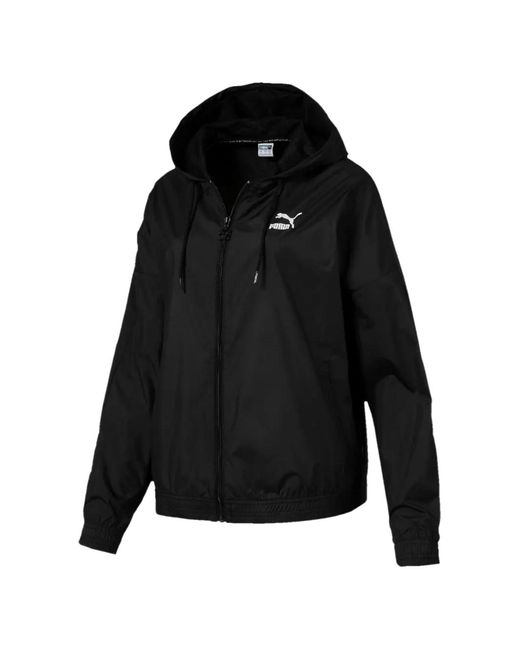 PUMA Black Classics Hooded Windbreaker Jacket