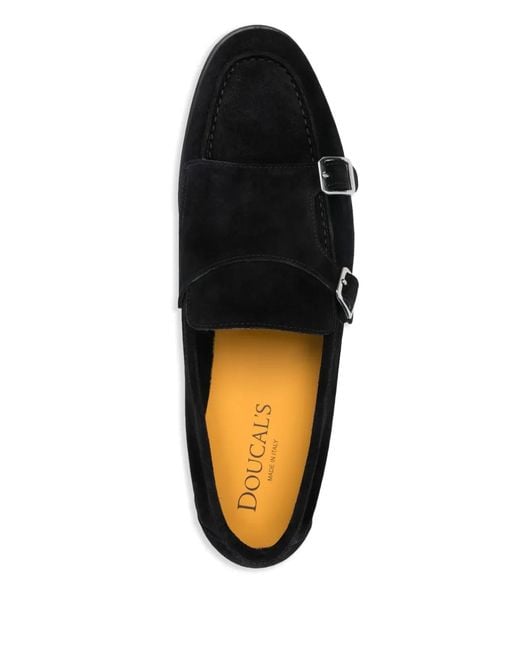 Doucal's Black Suede Monk Shoes for men