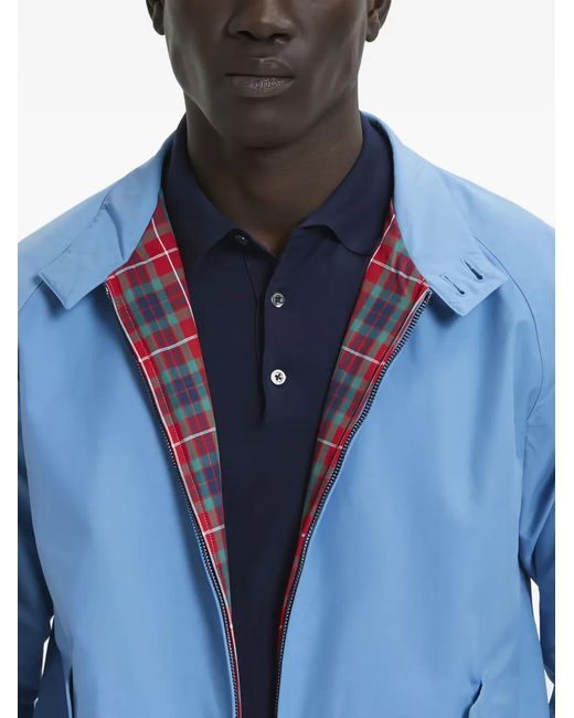 Baracuta Blue Zip-Front Plaid-Lined Jacket for men