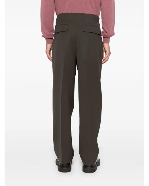 Zegna Black Wool Tapered Pants for men