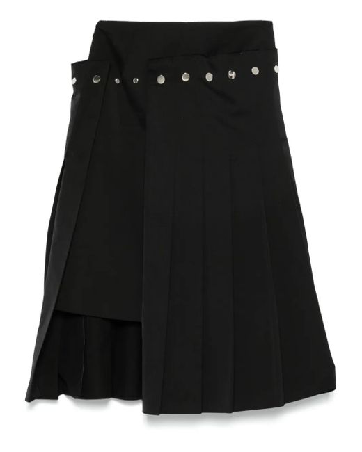 ROKH レイヤード プリーツスカート Black