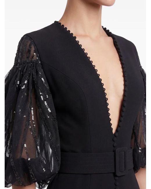 Gatti Nolli by Marwan Black Sequin-Embellished Gown Dress