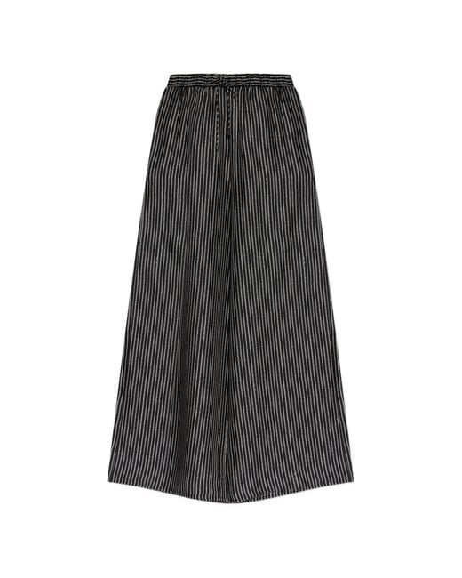 Max Mara Gray Clarino Striped Drawstring Trousers