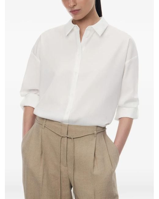 12 STOREEZ White Tilda Mercerised Cotton Shirt
