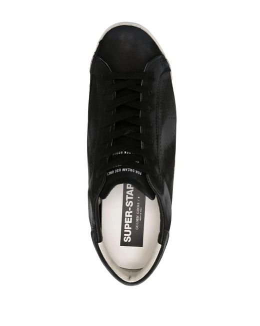 Golden Goose Deluxe Brand Black Super-Star Leather Sneakers for men