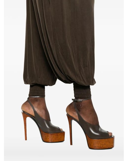 Balmain Brown Shirred Trousers