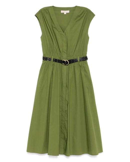 Robe Mi-Longue En Popeline MICHAEL Michael Kors en coloris Green