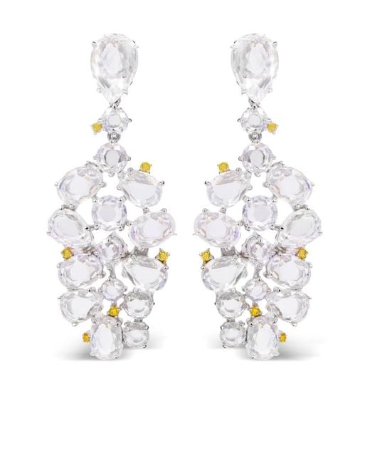 Juwelina Paris White Sorrelli Rose Earrings