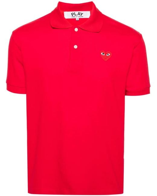 COMME DES GARÇONS PLAY Red Heart-Patch Piqué Polo Shirt
