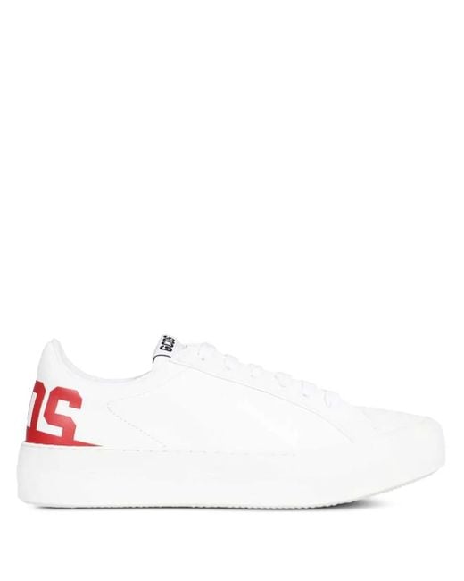 Gcds White Logo-Print Sneakers for men